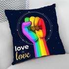 Almofada Decorativa Cheia c/ Zíper 25x25cm, Love Is Love