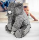 Almofada Elefante Travesseiro Pelúcia Bebê Dormir Cinza 40 cm