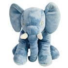 Almofada Elefante Travesseiro Pelúcia Bebê Dormir Cinza C Rosa 60 cm - Lalu Enxovais