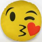 ALMOFADA EMOJI ESTAMPADO 34x34 CM COM ZÍPER BEIJINHO