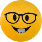 Almofada emoji whatsapp 28x28cm com zíper bordado nerd