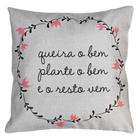 Almofada Estampada Cactos Queira O Bem Coração Sarja 45x45