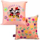 Almofada Fibra de Veludo Mickey e Minnie Nunca Pare Disney 40x40cm 10065091 - ZonaCriativa