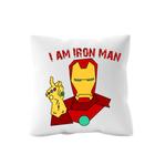 Almofada Homem de Ferro Vingadores Marvel I Am Iron Man Modelo Exclusivo Super Confortável Anti Alérgica Produtos Nerd Colecionável Presente Geek