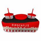 Almofada Kit Cinema Pipoca 2 copos canudo e balde Namorados Pipocaflix