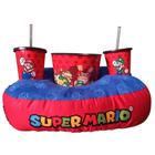 Almofada Kit Porta Pipoca com Balde e Copos Super Mario Zona Criativa