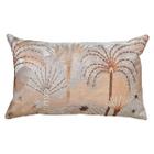 Almofada Linho Bege Geometria Cidade Coqueiro Árabe 45x45