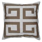 Almofada Linho Rústico Geometria Grega Marrom 45x45 C/ Refil