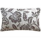 Almofada Retangular Floral Marrom Sued Premium 50x28cm