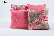 Almofada Sala Decorativa Jacquard 4 unidades - Floral Pink