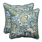 Almofada Throw Pillow Perfect Floral para interior/exterior azul/verde