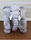 Almofada Travesseiro Elefante News Bebê Dormir Pelúcia Cinza 64cm