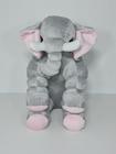 Almofada Travesseiro Elefante Pelúcia Para Bebê Cinza Com Rosa 50 Cm