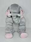 Almofada Travesseiro Elefante Pelúcia Para Bebê Cinza Com Rosa 70 Cm