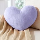 Almofada Vdoioe Heart Fluffy Purple Faux Rabbit Fur