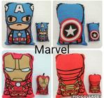 Almofadas Decorativas Kit Vingadores Homem de Ferro Capiatão América + 2 Chaveiros e 2 almofadas