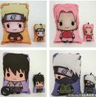 Almofadas Naruto kit + Chaveiros 4 almofadas + 4 chaveiros personagens Naruto Sakura Kakashi Sasuke