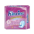 Almofadas sanitárias Kinzino Light Absorbency 10 unidades para mulheres