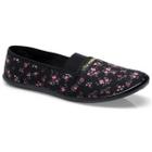 Alpargata Moleca Tecido Floral Lona Feminina - Preto