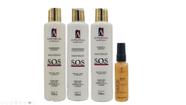 AlphaHall S.O.S Shampoo e Condicionador e Leave-in e Sérum Ouro