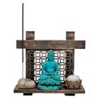 Altar Kit Zen Buda Castiçal Incensário Pedra Japonesa Paz