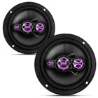 Alto Falante 6 Polegadas 200W RMS 4 Ohms Shutt SH.601 Quadriaxial Bobina Simples Preto e Roxo Par