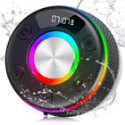 Alto-falante Bluetooth para chuveiro, alto-falantes portáteis Bluetooth 5.3 com som HD, à prova d'água IPX7, luz RGB colorida/display LED/rádio FM/cha