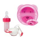 Amassador De Papinhas Bebe e Colher Silicone Porta Frutinhas