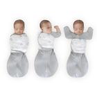 Amazing Baby Omni Swaddle Sack com 6-way Adjustable Wrap & Arms Up Sleeves & Mitten Cuffs, Easy Swaddle Transition, Better Sleep for Newborn Baby Boys & Girls, Gray Stars, Small, 0-3 Months