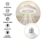 Ambiente Iluminado: Luz Ventilador Teto Led Cool Controle - Dk