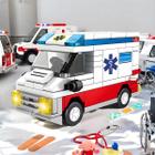 Ambulância com 102 Peças Lego Brinquedo Blocos de Montar