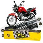 Amortecedor Cromado GP7 Com Regulagem (Par) Honda CG 150 Titan Fan 2004 a 2015