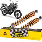 Amortecedor Cromado GP7 Com Regulagem (Par) Yamaha Fazer 150 14~ Factor 150 Factor 125i 17~ Mola Amarela