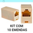 Amplie Sua Rede - Kit 10 Conectores Rj45 Fêmea Branco