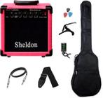 Amplificador Sheldon Gt1200 Guitarra 15W Rosa + Acessórios