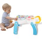 Andador de Bebê Didático Empurrar Infantil 2 em 1 Vira Mesinha Interativo Atividades Brinquedo com Luz e Som Azul Celeste