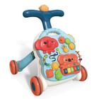Andador de Bebê Didático Empurrar Infantil 2 em 1 Vira Mesinha Interativo Atividades Brinquedo com Luz e Som Azul - Multmaxx