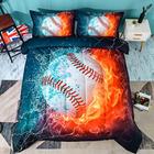 Andency 3D Baseball Comforter Twin (66x90 Polegada), 2 Peças (1 Baseball Comforter, 1 Pillowcase) Sport Microfiber Baseball Comforter Bedding Set for Boy Kids