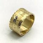 Anel Aliança Ouro 18k Escrava Egito Trabalhado com 0.7cm k220