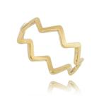 Anel Banhado a Ouro 18k Zig Zag