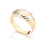Anel banhado ouro 3x 24k 18k e 22k  feminino rommanel filete ródio branco 510486