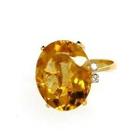 Anel Citrino amarelo Natural Oval Ouro 18K K800 09545