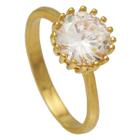 Anel Com Zircônia Chuveiro Softjoias Folheado em Ouro 18K