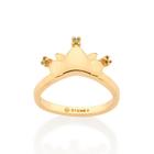 Anel Coroa Princesa Banhado Ouro Zircônias Rommanel 513462