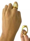 Anel Cravejado Em Pedras Brancas Redondo Banhado A Ouro 18K