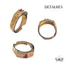 Anel De Formatura Abc Infantil Com Pedra Banhado Regulável