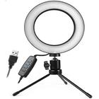 Anel De Led Ring Light 20cm Iluminador Flash Portátil Selfie Makeup Luz Mesa Continua USB Com Tripé