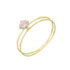 Anel De Ouro 18k/750 Aro Duplo Com Zircônia