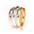 Anel de Ouro Tricolor 18k Triplo Colore