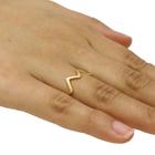 Anel Dourado Aro em Zig Zag Folheado em Ouro 18K